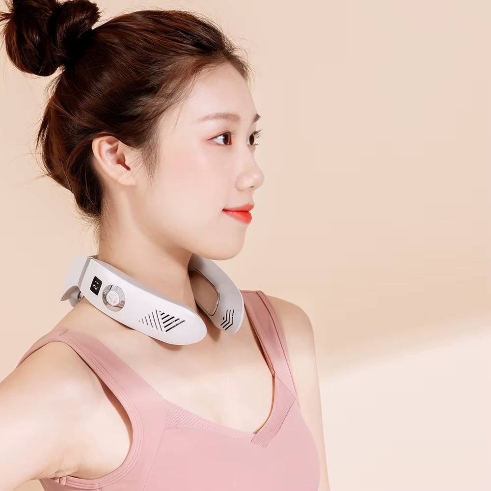 Smart Wireless Neck Massager with Heat & Cooling Therapy